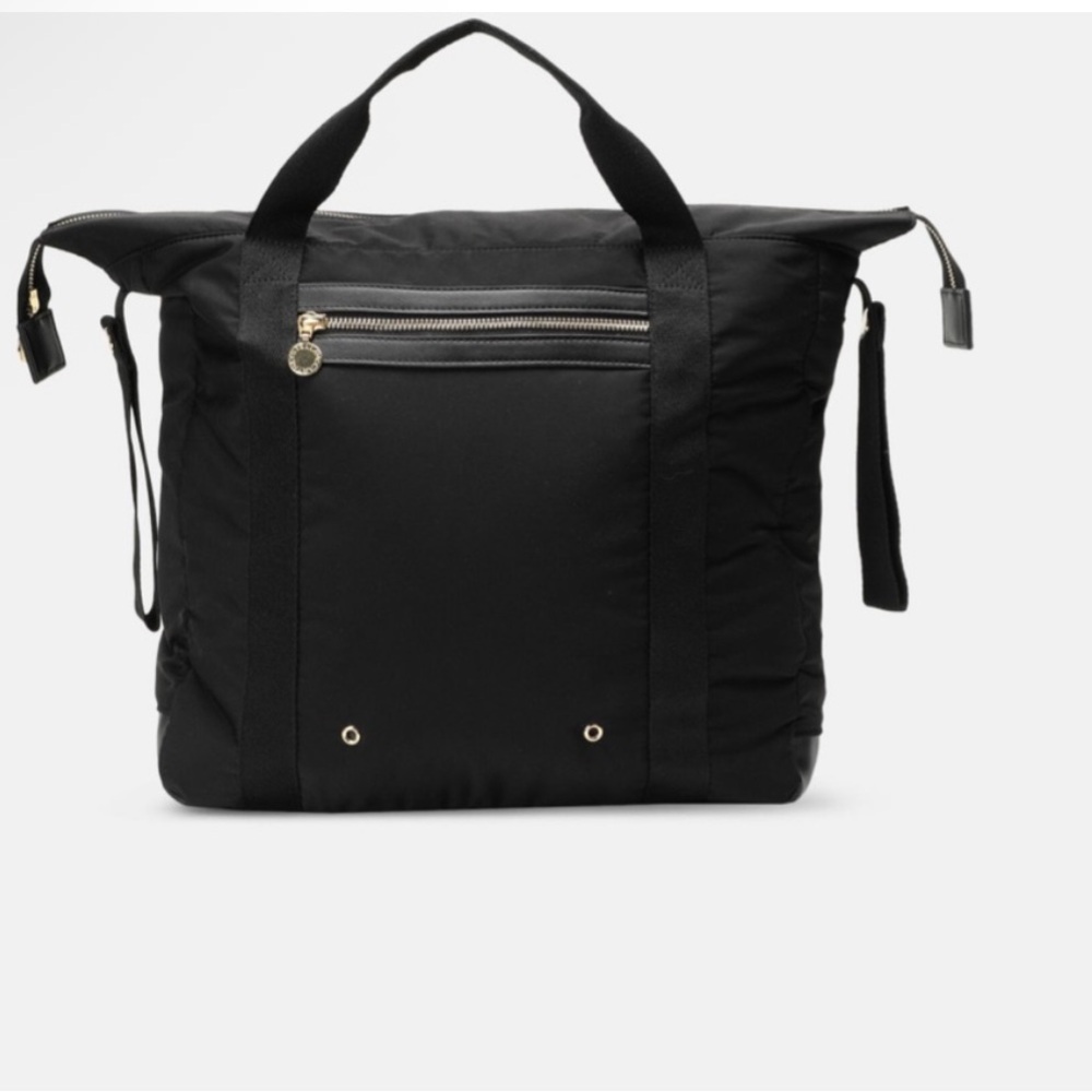 Stella McCartney Black Nylon Tote Backpack with Gold Hardware